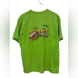 VTG Men's XL "The Bearded Clam" Bahamas Restaurant Lime Green Graphic T-Shirt